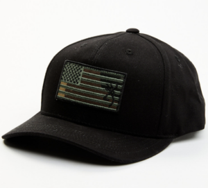 BRN CAP WOODLAND FLAG BLACK