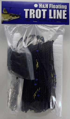 H&H FLOATING TROTLINE 120'X25 HOOKS
